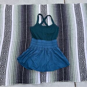 Free people movement way home Skortsie in blue and green size L